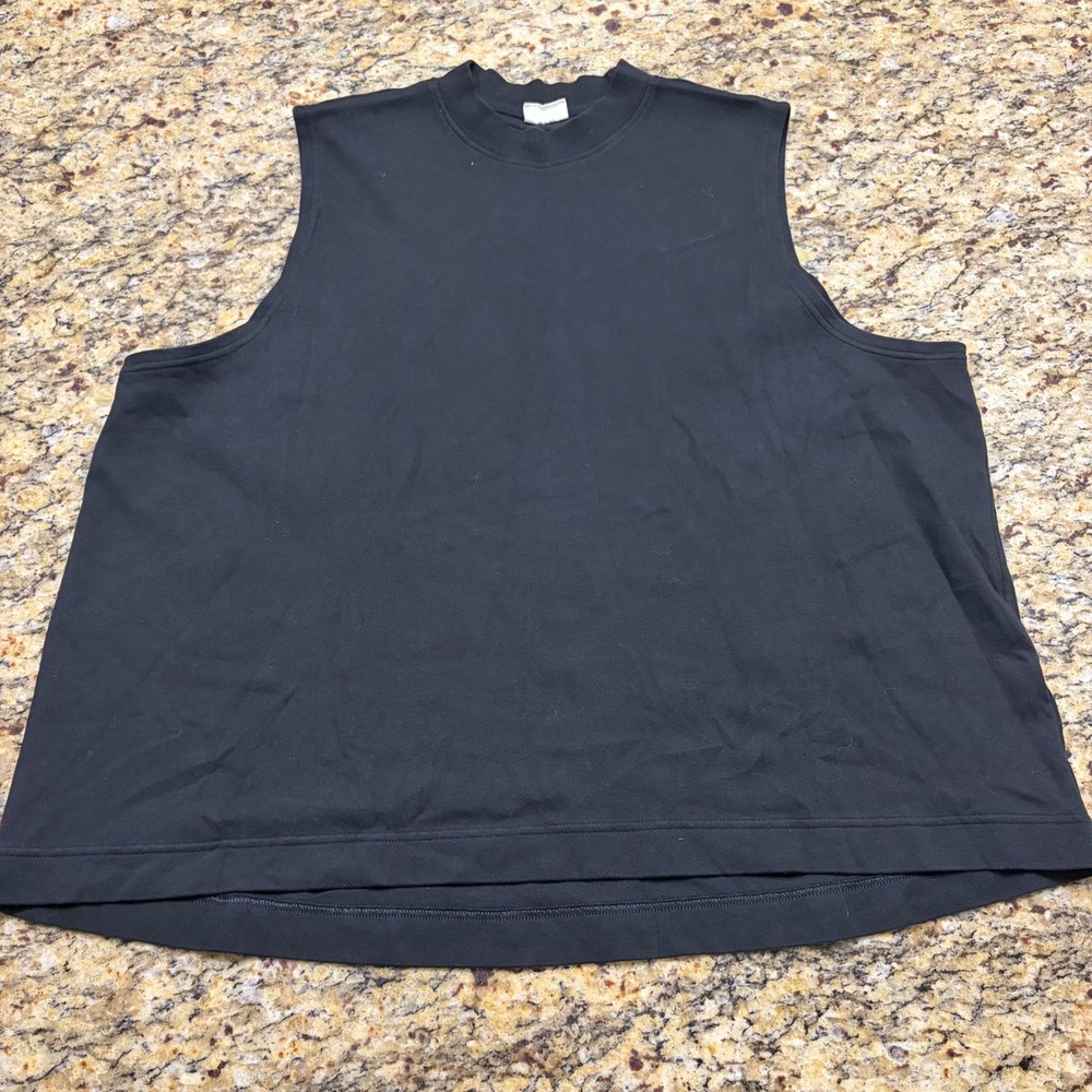 Pact Organic Cotton Muscle Tank Top Black Sleeveless Crew Neck Women XXXL